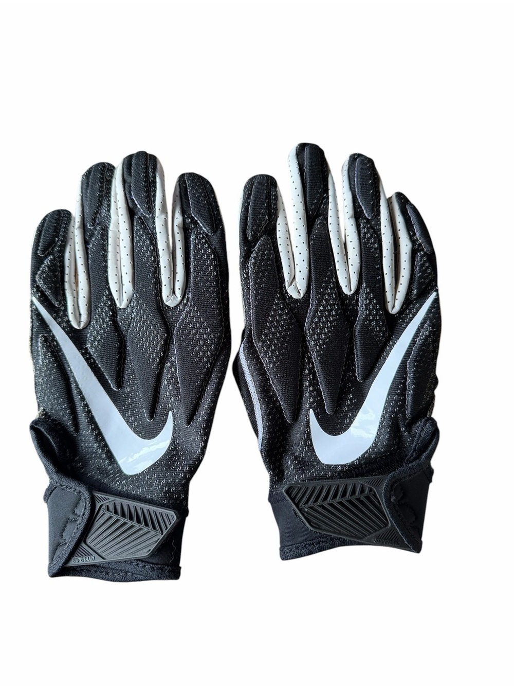 Nike Superbad Black and White Football Gloves Sz L